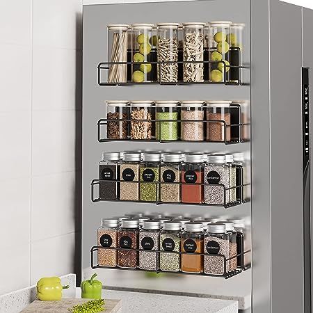 4 Pack Magnetic Spice Rack Organizer